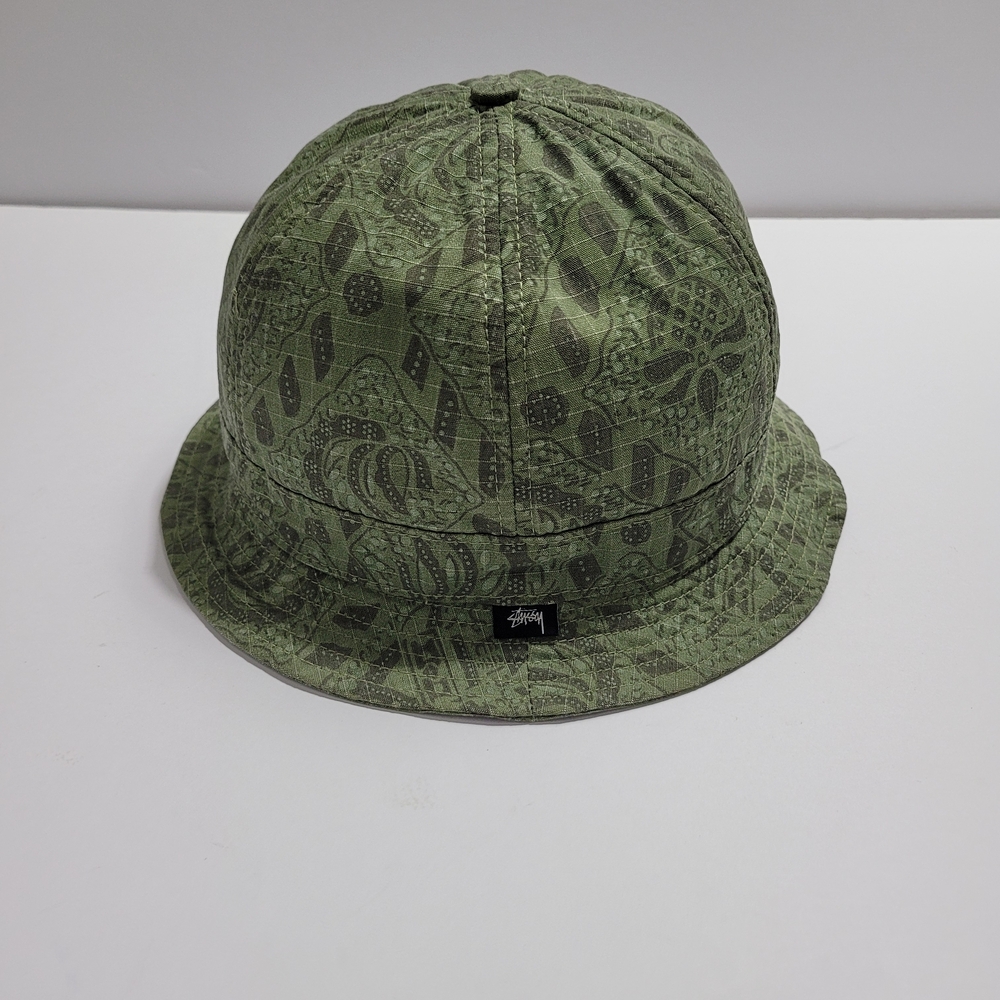 Stussy Olive Green Bandana-Print Bucket Hat